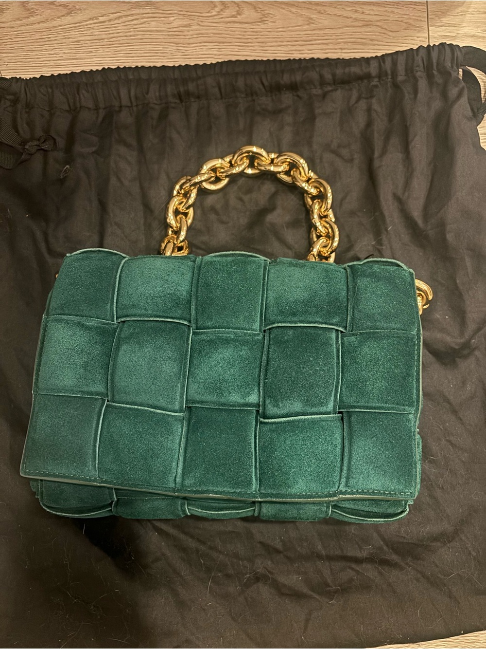 Bottega Veneta Teal Padded Cassette Bag with Gold Chain - Picture 4 of 8